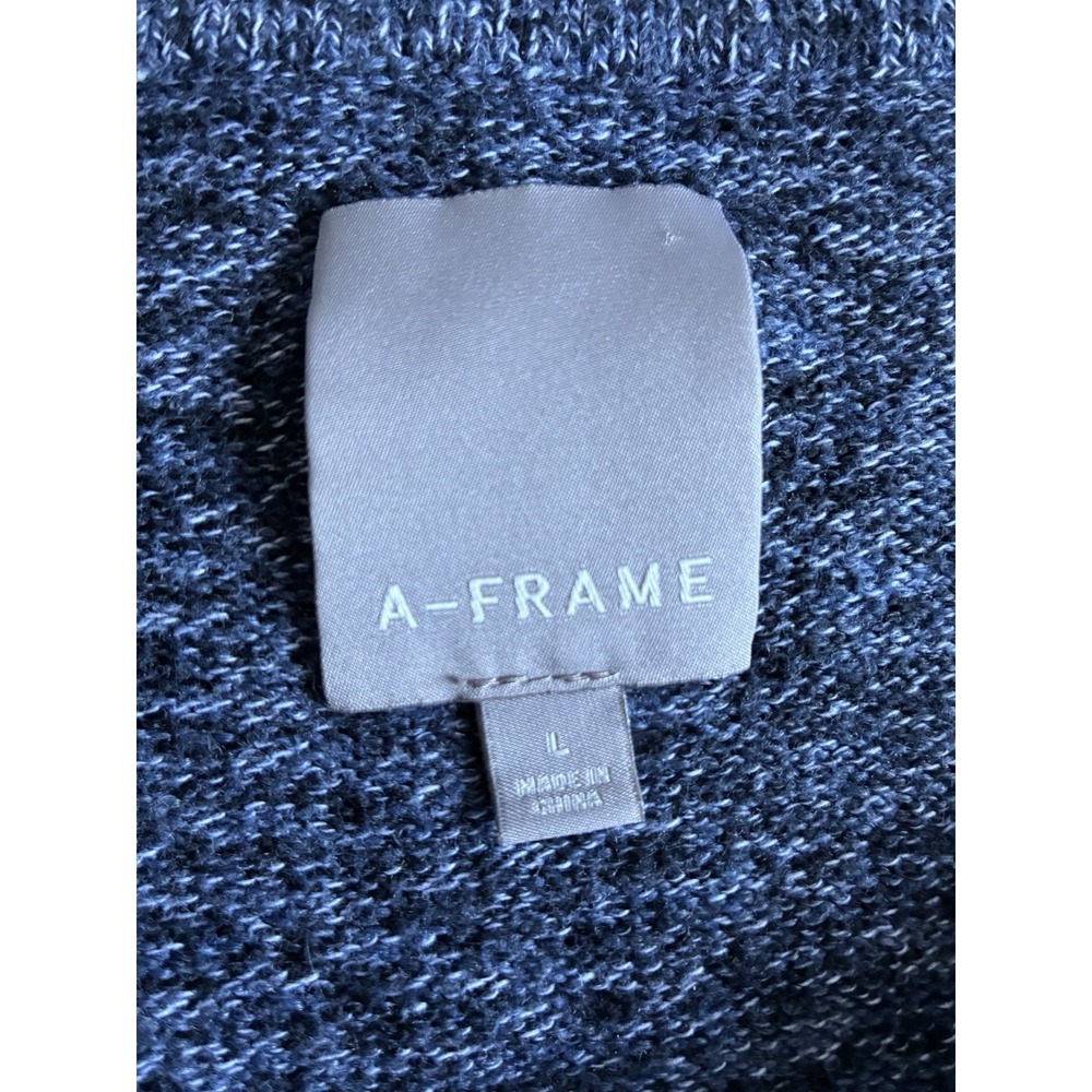 A-Frame Men's Knit Sweater Blue Crewneck Pullover Size L Casual Soft Heather - Picture 4 of 13